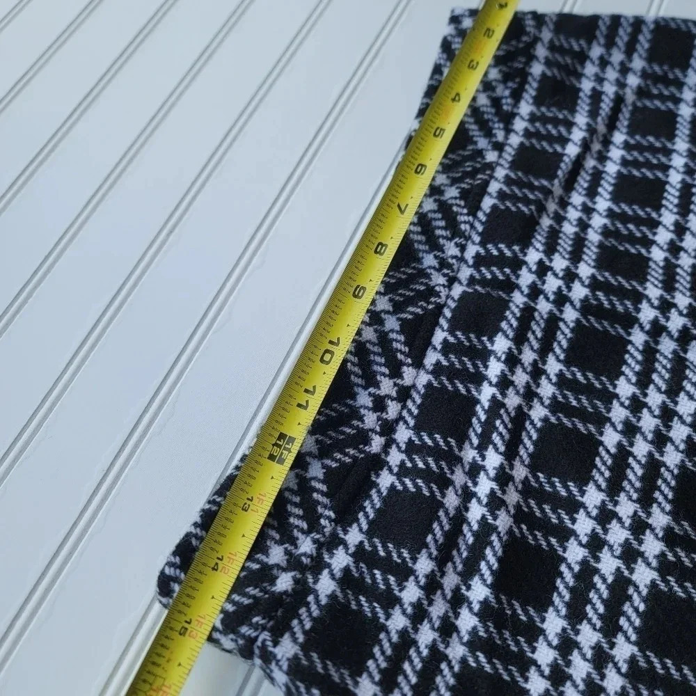 NWT $75 J. Crew Black White Houndstooth Plaid Wool Blend Skirt Cozy A-Line Sz 6 - Picture 5 of 9